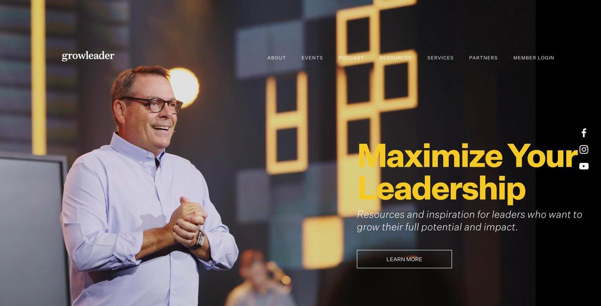 The current growleader.com homepage